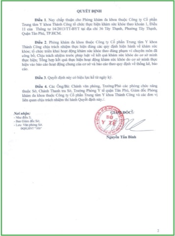Công văn chấp thuận khám sức khỏe TT14 trang 2